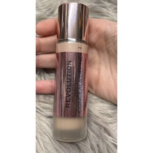 Makeup Revolution Full Coverage Foundation Conceal + Define 0.8 Oz Shade F9